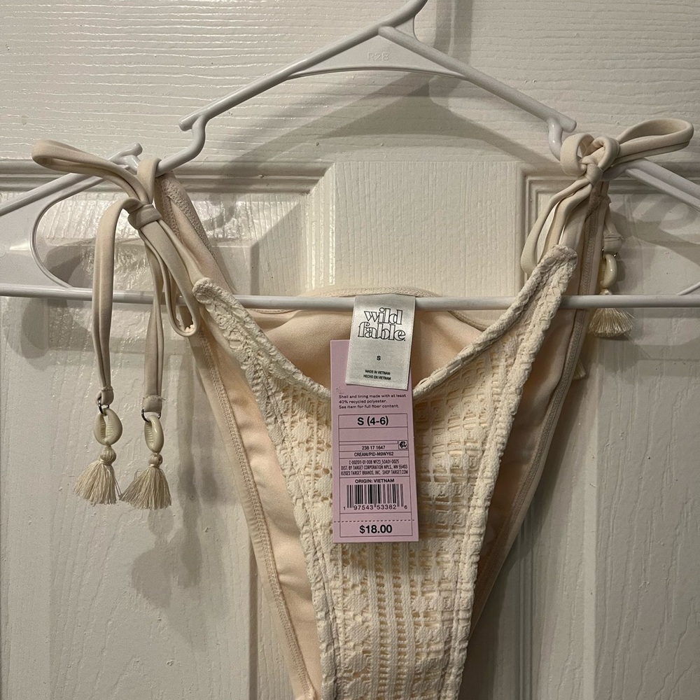 Wild Fable Cream Textured One-Piece Swimsuit